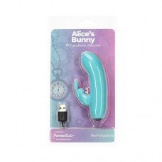 PowerBullet Alice's Bunny Silicone Rechargeable Rabbit - Teal