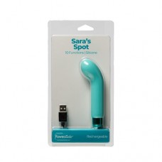 PowerBullet Sara's Spot 10 Function Rechargeable Silicone Vibrating Bullet - Teal