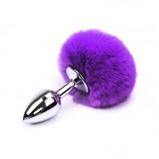 Bunny Tail Silver/Purple Small Plug