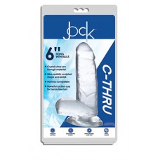 Jock C-Thru Slim Realistic Dong With Balls 6 in - Clear