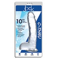 Jock C-Thru Slim Realistic Dong With Balls 10 in - Clear