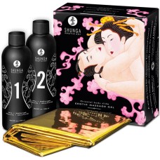 Shunga - Oriental Body to Body Erotic Massage Gel 2 x 250ml incl Sheet - Strawberry and Cava