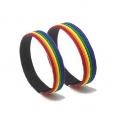 Pride - Black Leather Bracelet with LGBT Flag ( One )