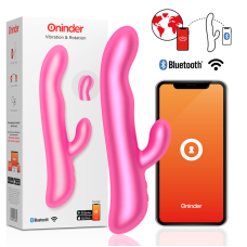 Oninder Vibrating & Rotating Rabbit Vibe with free App - Pink
