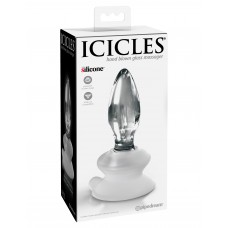 Icicles No 91 Glass Anal Plug With Bendable Silicone Suction Cup - Clear