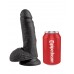 King Cock 7" Cock with Balls - Black