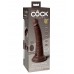 King Cock Elite 7" Vibrating Silicone Dual Density Cock with Remote - Brown