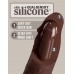 King Cock Elite 9" Vibrating Silicone Dual Density Cock with Remote - Brown