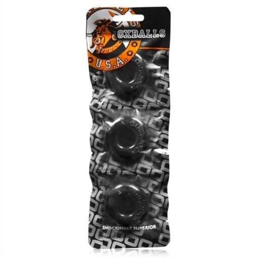 Ox - balls Ringer Cock Ring 3-Pack All Black