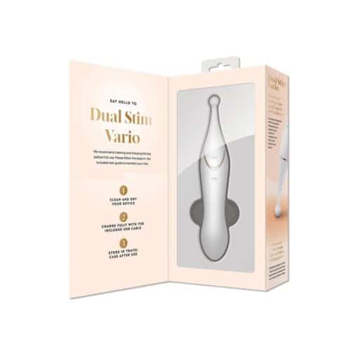 Bodywand Dual Stim Vario Silicone Vibrator - White/Gold - Image 4