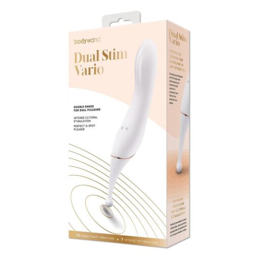 Bodywand Dual Stim Vario Silicone Vibrator - White/Gold