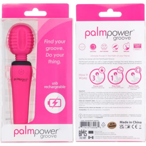 PalmPower Groove Mini Wand Rechargeable Silicone Massage Wand - Fuchsia - Image 3