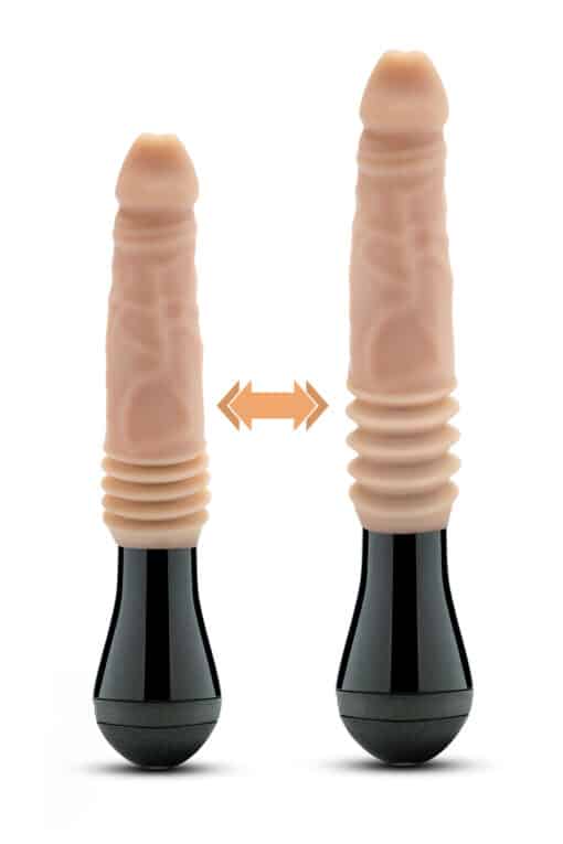 Dr. Skin Silicone Dr. Knight Rechargeable Thrusting Gyrating Vibrating Dildo 10.5in - Vanilla - Image 2