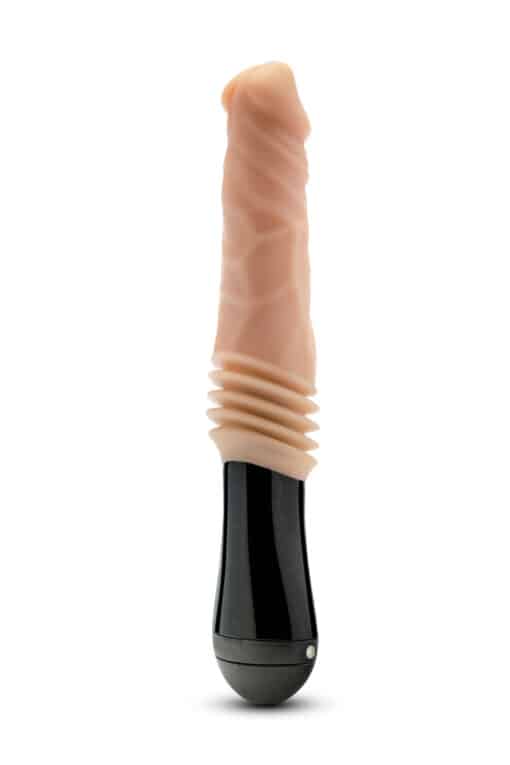 Dr. Skin Silicone Dr. Knight Rechargeable Thrusting Gyrating Vibrating Dildo 10.5in - Vanilla - Image 4