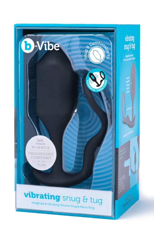 b-Vibe Vibrating Snug & Tug XL - weighted & vibrating silicone plug & penis-ring