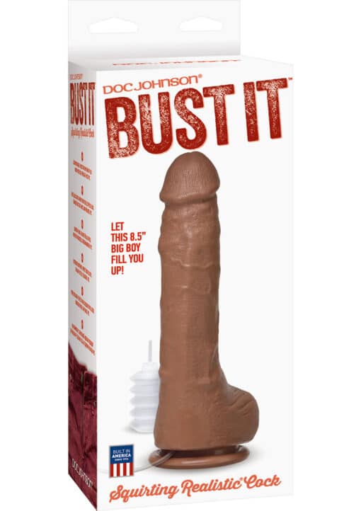 Bust It Squirting Dildo 8.5in - Caramel