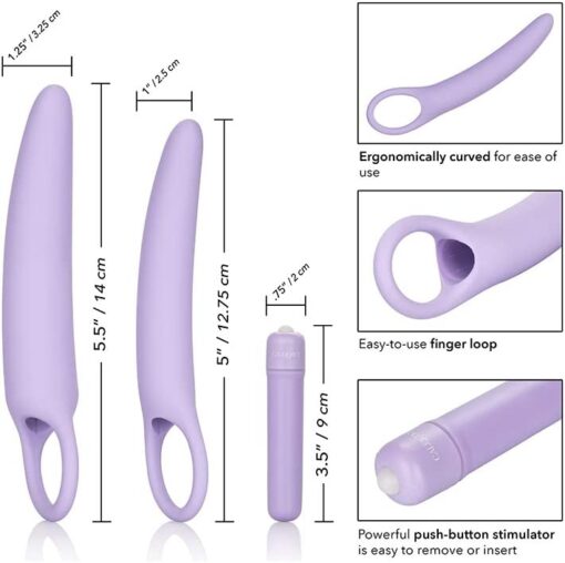 Dr. Laura Berman Isabelle Set of 2 Vibrating Silicone Dilators - Lavender - Image 4