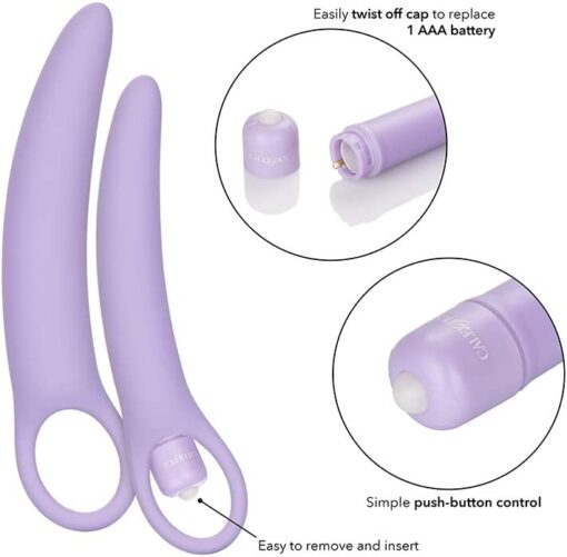 Dr. Laura Berman Isabelle Set of 2 Vibrating Silicone Dilators - Lavender - Image 3