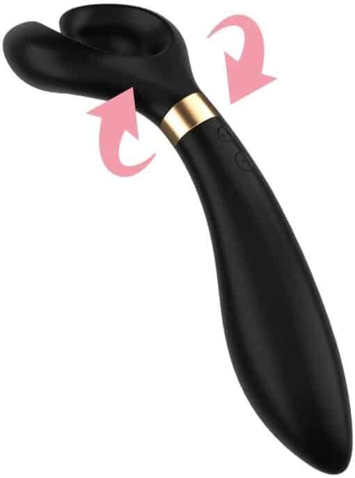 Satisfyer Endless Fun Silicone Magnetic USB Recharge Multifunctional Vibrator Waterproof - Black - Image 2