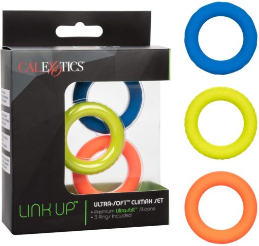 Link Up Ultra Soft Climax Cock Ring Set (3 Pieces) - Multiple