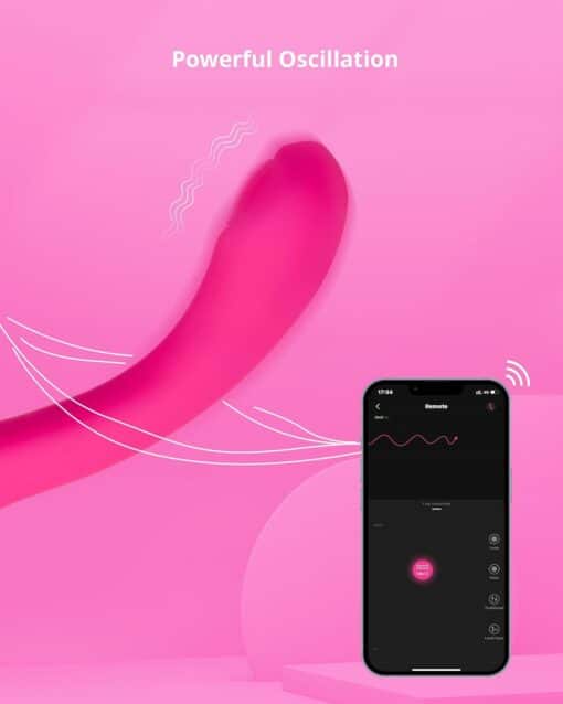 Lovense OSCI 2 - Rechargeable Silicone App Control G-Spot Vibrator - Pink - Image 3