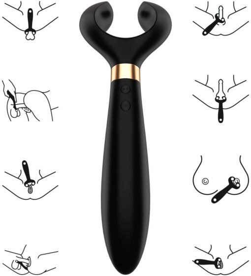 Satisfyer Endless Fun Silicone Magnetic USB Recharge Multifunctional Vibrator Waterproof - Black - Image 3