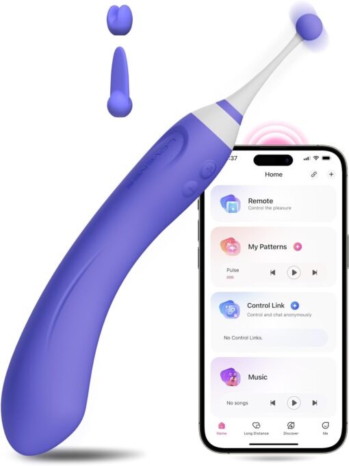 Lovense Hyphy - Rechargeable Silicone App-Control Dual End Vibrator- Purple - Image 2