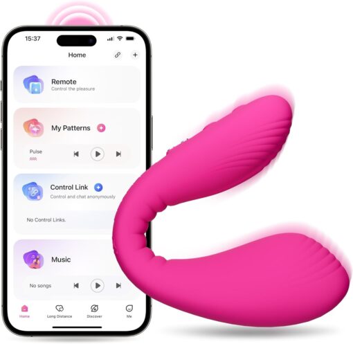 Lovense Dolce - Rechargeable Silicone App-Control Dual Vibrator- Pink - Image 2