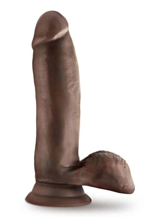 Dr. Skin Glide Self Lubricating Dildo with Balls 7in - Chocolate - Image 2