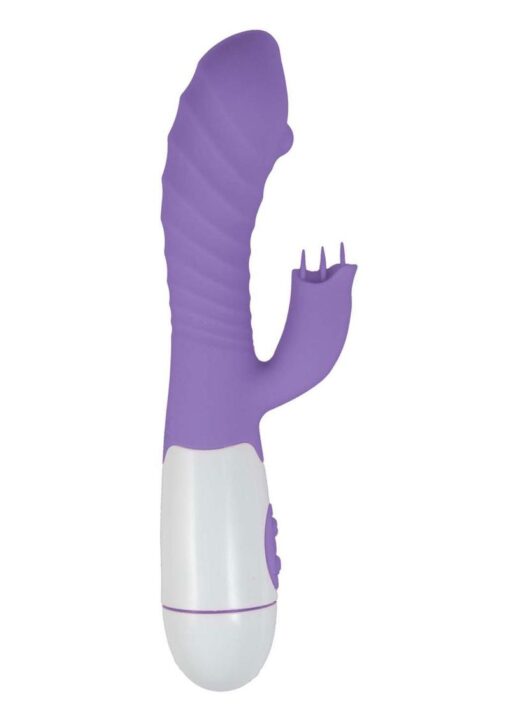 Lotus Sensual Massager #5 Silicone Rabbit Vibrator - Purple/White - Image 2