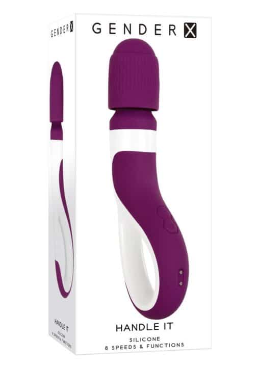 Gender X Handle It Rechargeable Silicone Wand Vibrator - Purple/white