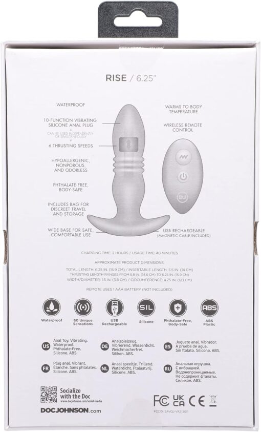 A-Play Rise Silicone Rechargeable Anal Plug with Remote Control - Pink - Image 5