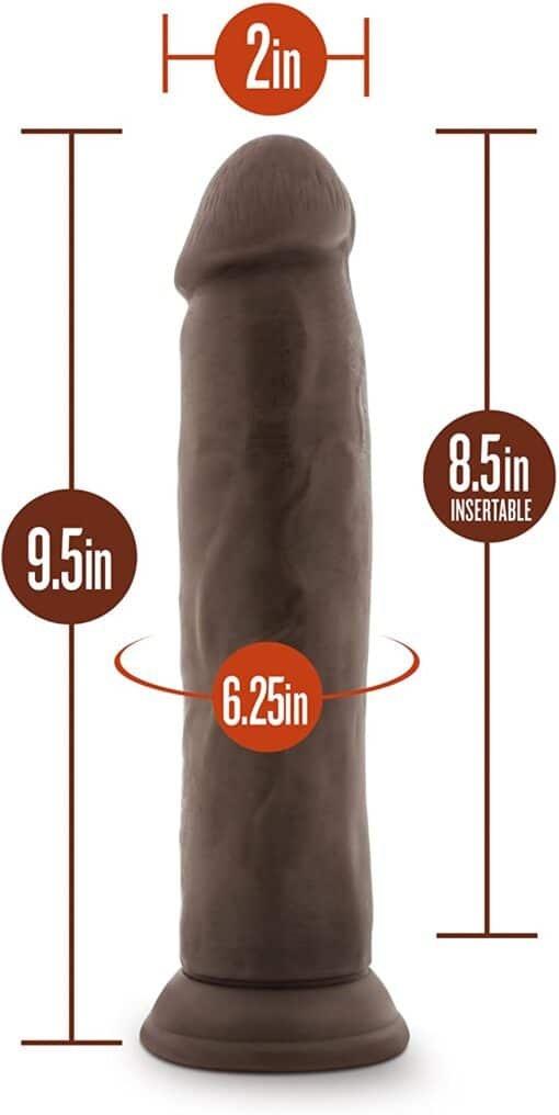 Dr. Skin Dildo 9.5in - Chocolate - Image 2