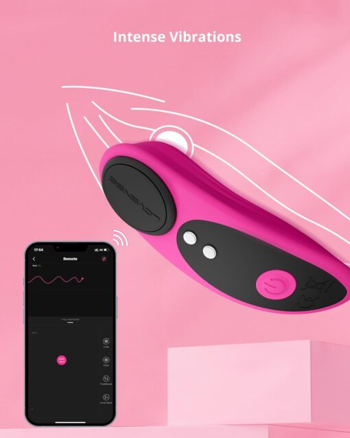 Lovense Ferri - App Compatible Silicone Panty Vibrator - Pink/Black - Image 3