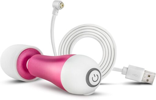 Noje Jules - Rose Rechargeable Silicone Wand Massager - Pink/White - Image 3