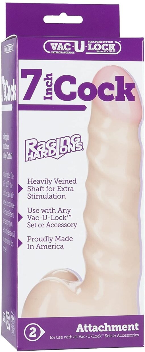 Vac-U-Lock Raging Hard-Ons Dildo 7in - Vanilla