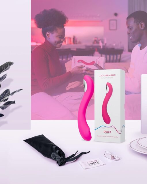 Lovense OSCI 2 - Rechargeable Silicone App Control G-Spot Vibrator - Pink - Image 4