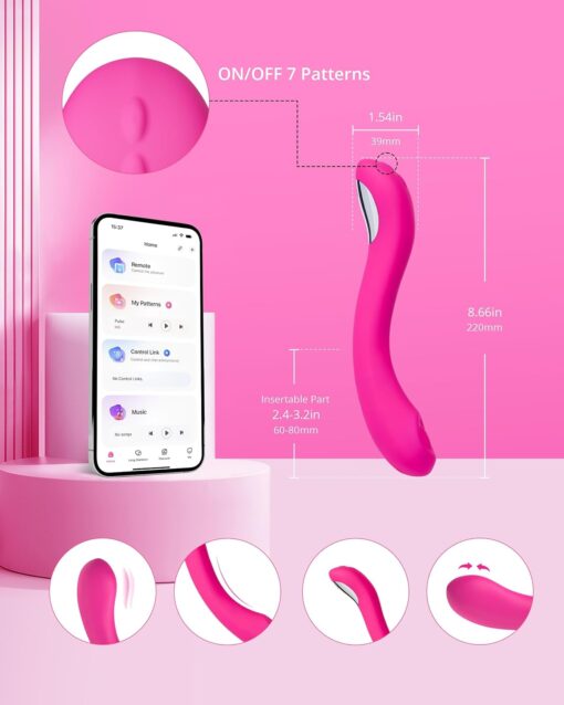 Lovense OSCI 2 - Rechargeable Silicone App Control G-Spot Vibrator - Pink - Image 5