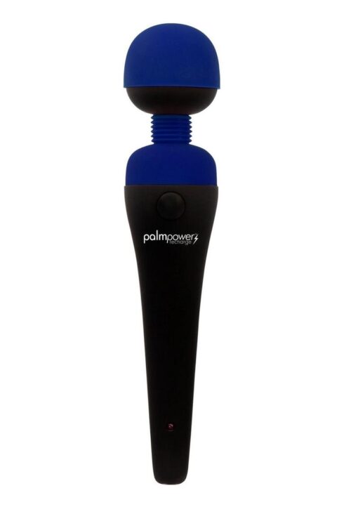 PalmPower Rechargeable Silicone Personal Wand Massager - Blue - Image 2