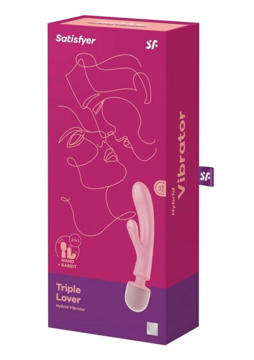 Satisfyer - Triple Lover Rechargeable Silicone Rabbit Vibrator - Pink