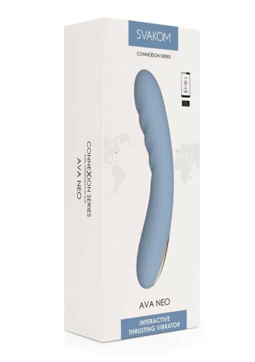 Svakom - Ava Neo Rechargeable thrusting Silicone Vibrator - Blue