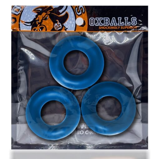 Oxballs Fat Willy Jumbo Cock Ring (3 pack) - Space Blue