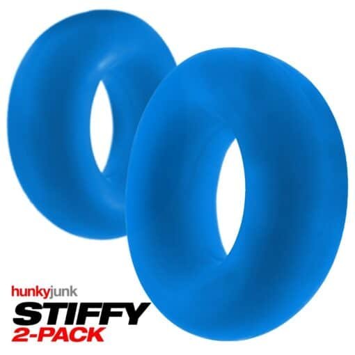 Hunkyjunk Stiffy Bulge Silicone Cock Rings (2 pack) - Teal Ice - Image 2