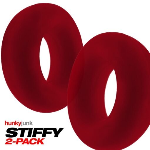 Hunkyjunk Stiffy Bulge Silicone Cock Rings (2 pack) - Cherry Ice - Image 2