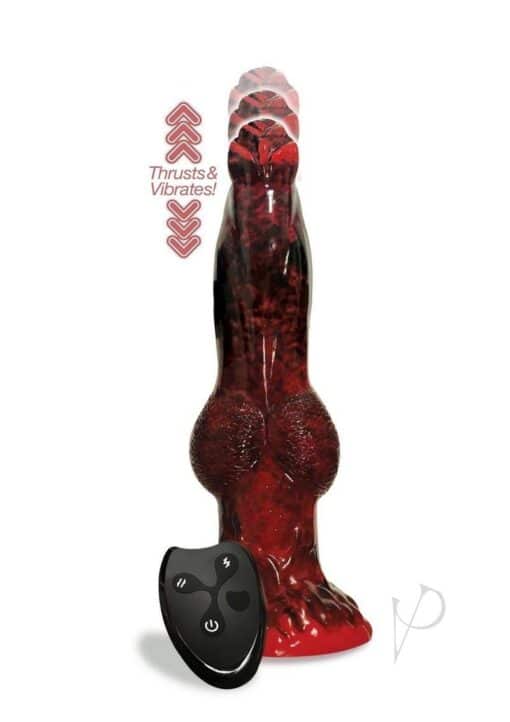 Alien Nation Fire Dragon Silicone Thrusting Dildo - Red/Black - Image 2