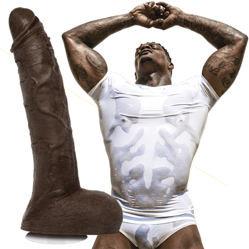 Vac-U-Lock Signature Cocks Ultraskyn Jason Luv Dildo 10in - Chocolate - Image 3