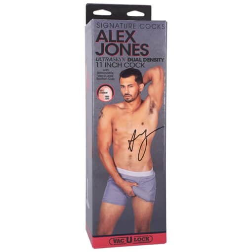 Vac-U-Lock Signature Cocks Ultraskyn Alex Jones Dildo with Removable Suction Cup 11in - Caramel