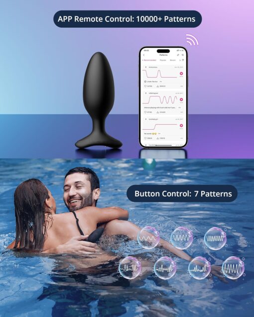 Lovense Hush 2 - Rechargeable App Compatible Silicone Vibrating Anal Plug 1.75in - Black - Image 7