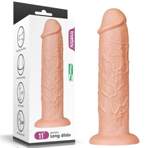 Lovetoy - 11'' Realistic Long Dildo - Flesh