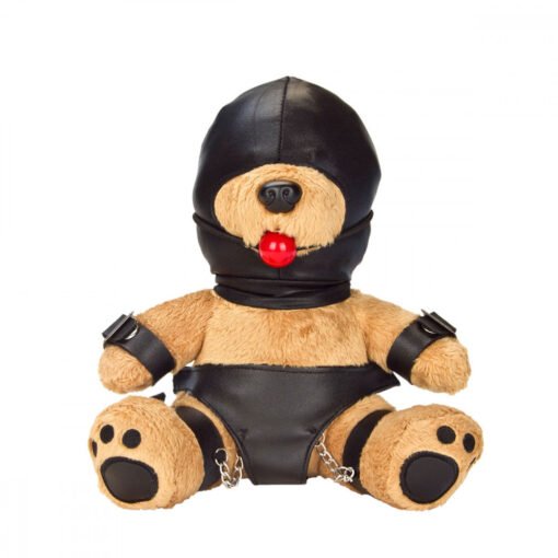 Bondage Bearz Gary Gag Ball Stuffed Animal - Brown/Black - Image 2
